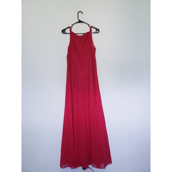 Betsy & Adam Womens 14 Formal Long Dress Red Gold Accent Sparkly Party FLAW - Picture 2 of 9